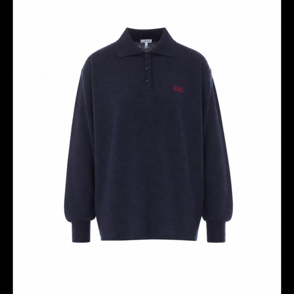 Loewe Women Double L Logo Polo Sweater